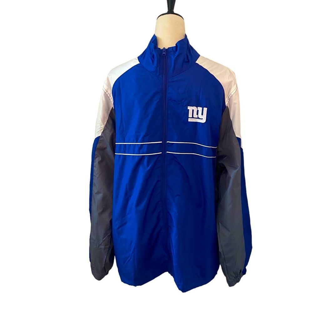 Dunbrooke Windbreaker Jacket Men’s Size Large Blue White New York Giants